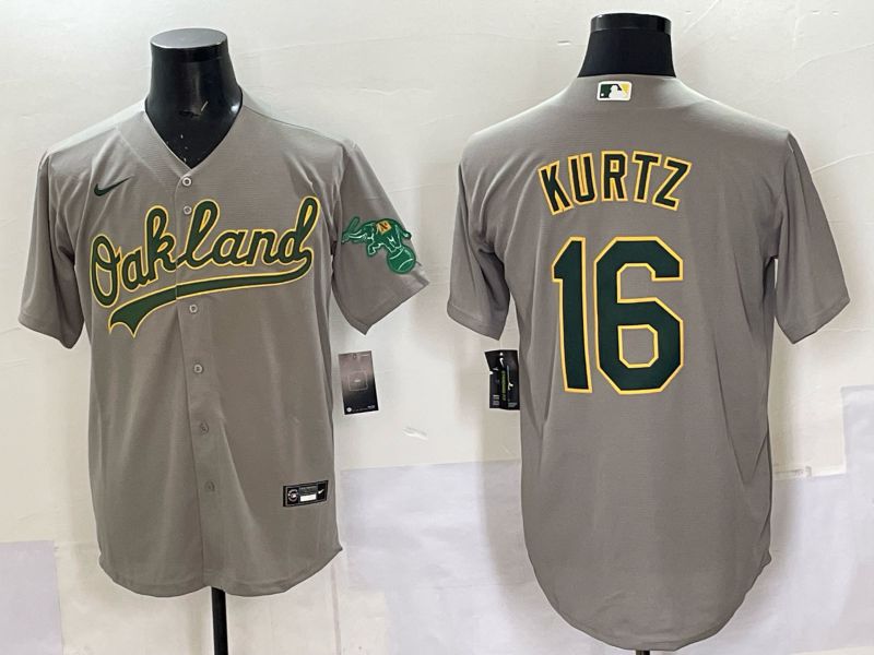 Men Oakland Athletics 16 Kurtz Grey Nike 2025 MLB Jersey 02